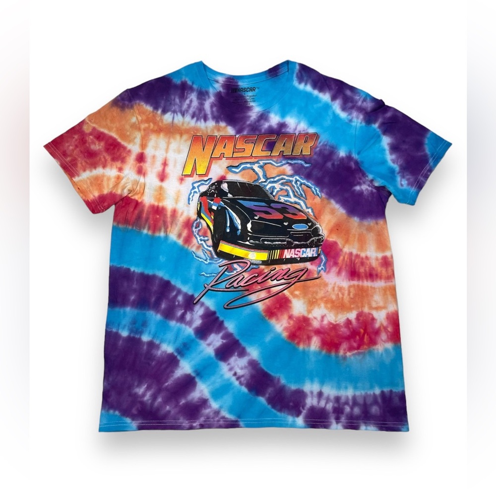Custom Hand Tie-Dyed NASCAR #53 Graphic Tee - Sz L